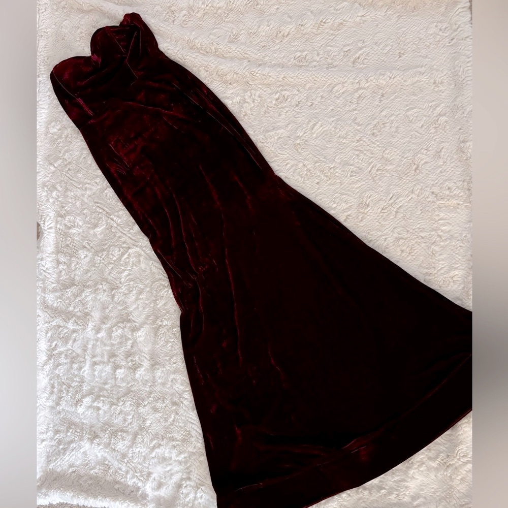 Burgundy Velvet mermaid dress